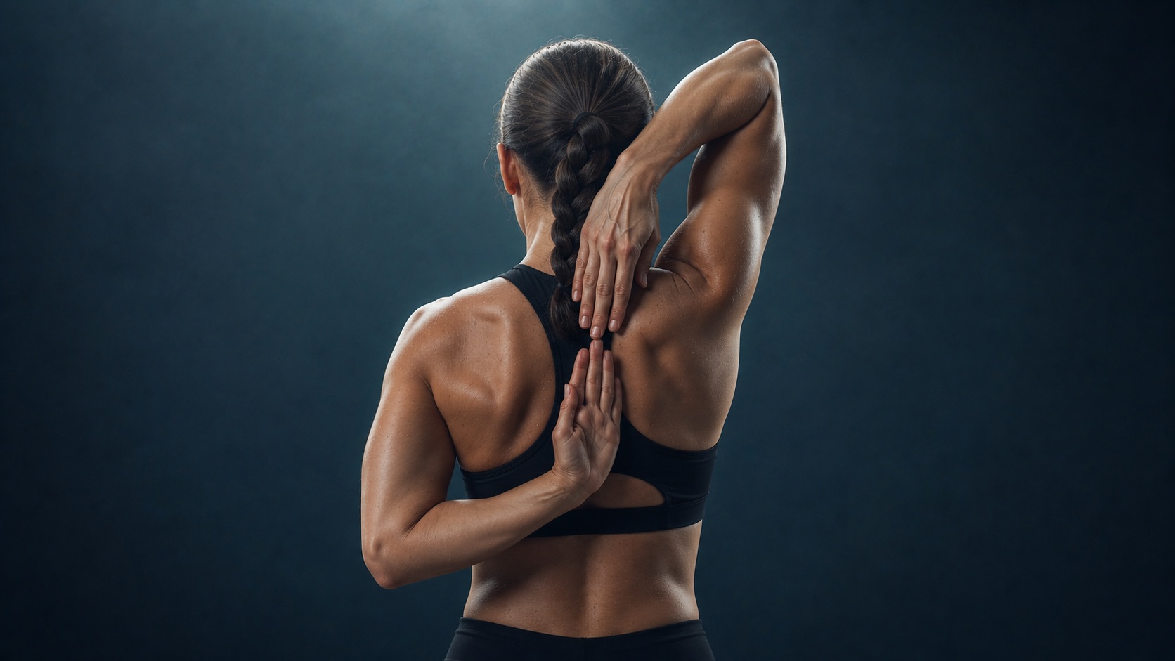 Mujer atlética con manos detrás de la espalda — tratamiento de luxación recidivante por el Dr. Samer Amaz en Santiago de Compostela